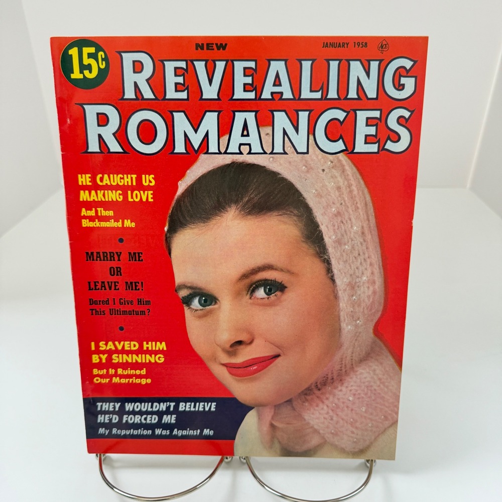 Revealing Romances Magazine January 1958 Pulp Fiction Stories Vintage